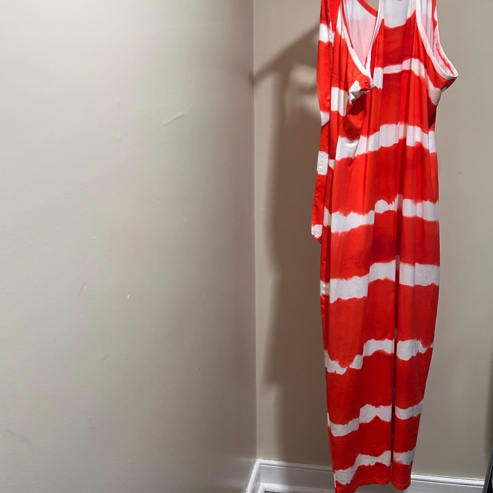 Red and White Striped Dress